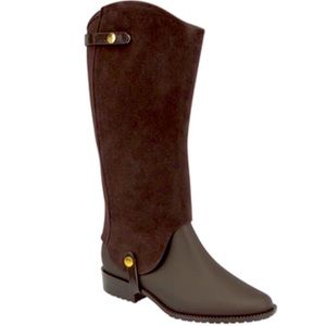 melissa / suede brown equestrian half chaps nwot